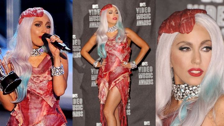 Lady Gaga vuelve a usar icónico vestido de carne; regresan sus outfist más controversiales