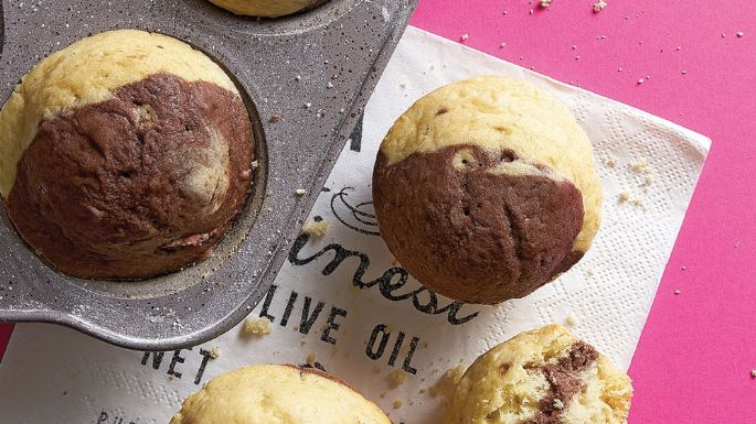 ¡Deliciosos! Hornea una rica cena con esta sencilla receta de muffins marmoleados