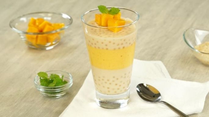 ¡Súper delicioso! Aprende a preparar este postre de tapioca con mango