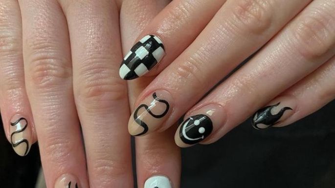 ¿Te gusta lo 'aesthetic'? Mira estos lindos diseños de uñas en blanco y negro