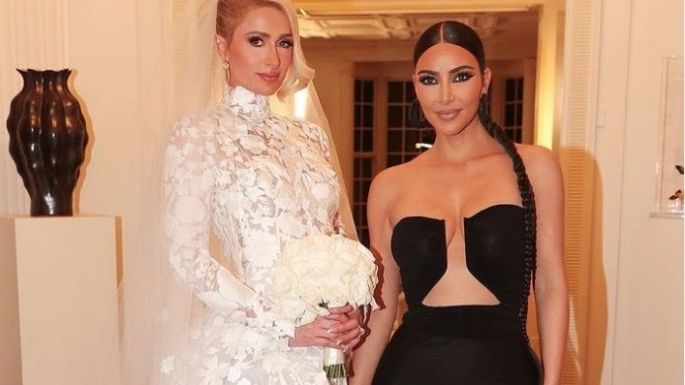 ¿Opaco a Paris Hilton en su boda? Así fue el sensual vestido de Kim Kardashian