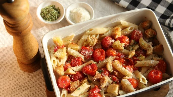 Guarniciones navideñas: Esta pasta con jitomates cherry asados será un éxito