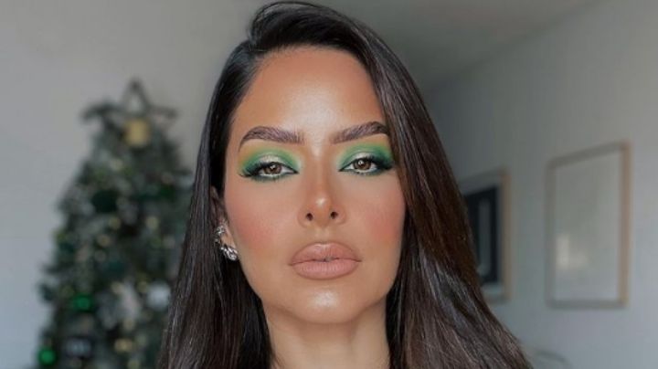 ¡Muy festivo! Aprende a hacer este maquillaje navideño en tonos verde y dorados