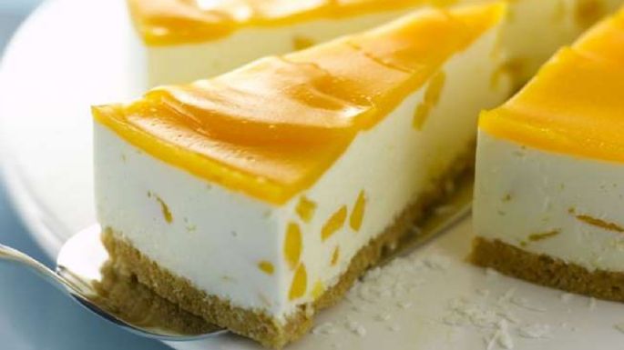 Dulcecito y delicioso: Mejora tus tardes con este chessecake de mango fácil de preparar