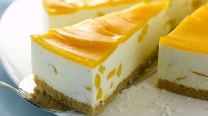 Dulcecito y delicioso: Mejora tus tardes con este chessecake de mango fácil de preparar