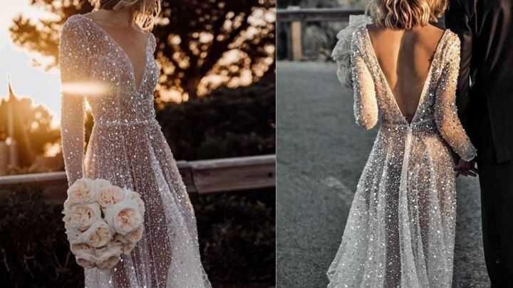 Un toque glamuroso para un día mágico: Conoce los vestidos de novia brillosos