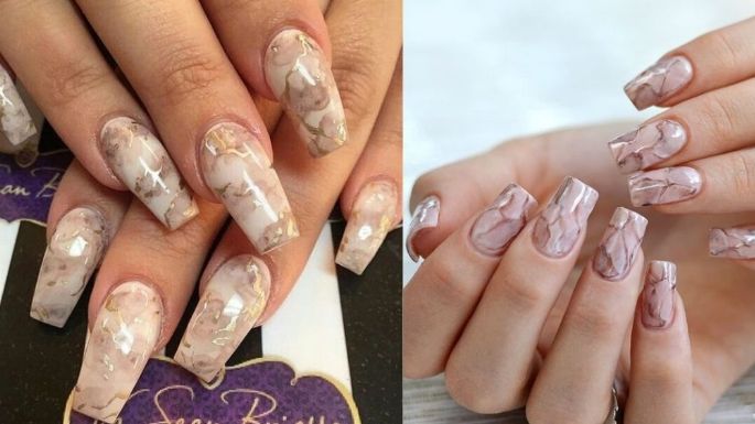 'Marble nails': Un estilo muy refinado y elegante para tus manos; conoce algunos diseños