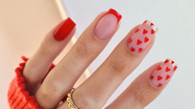 ¿Tienes esmalte rojo en casa? Úsalo para crear este sencillo y romántico diseño de uñas