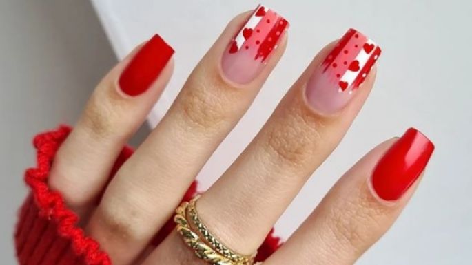 ¡Muy romántico! Mira lo sencillo que es hacer este diseño de uñas para San Valentín