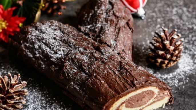 Bizcocho en forma de tronco navideño; te compartimos la receta