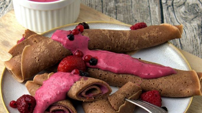 El 'snack' perfecto: Crepas de chocolate con frutos rojos