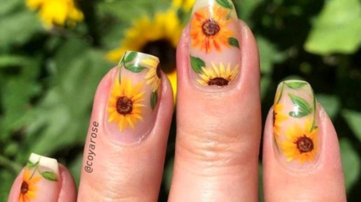 Uñas con girasoles: El diseño que vas a querer llevar en todo momento