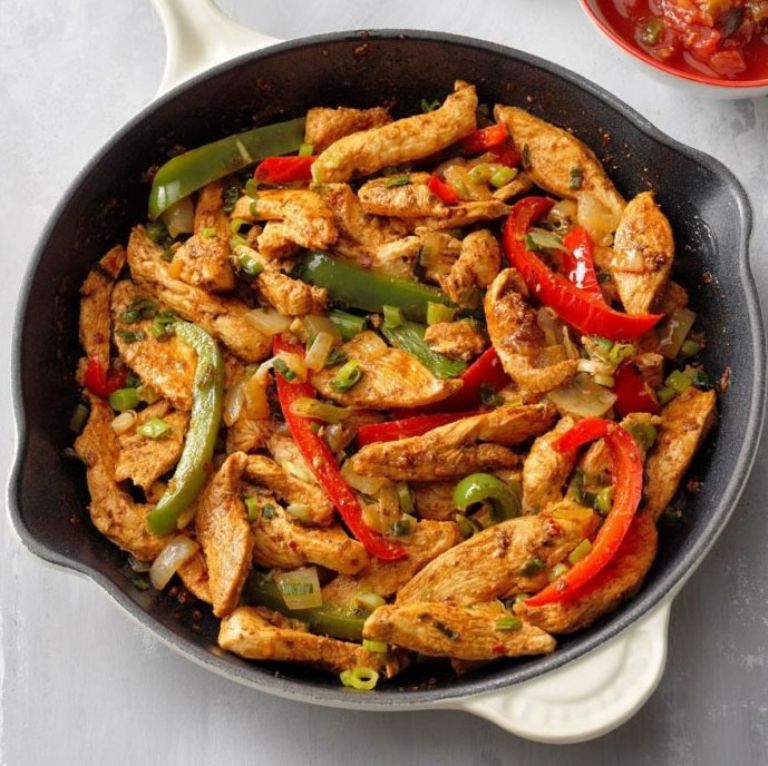 Fajitas de pollo al coco