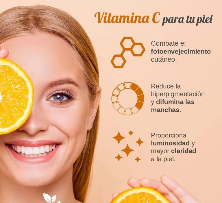 Propiedades de la vitamina C en la piel