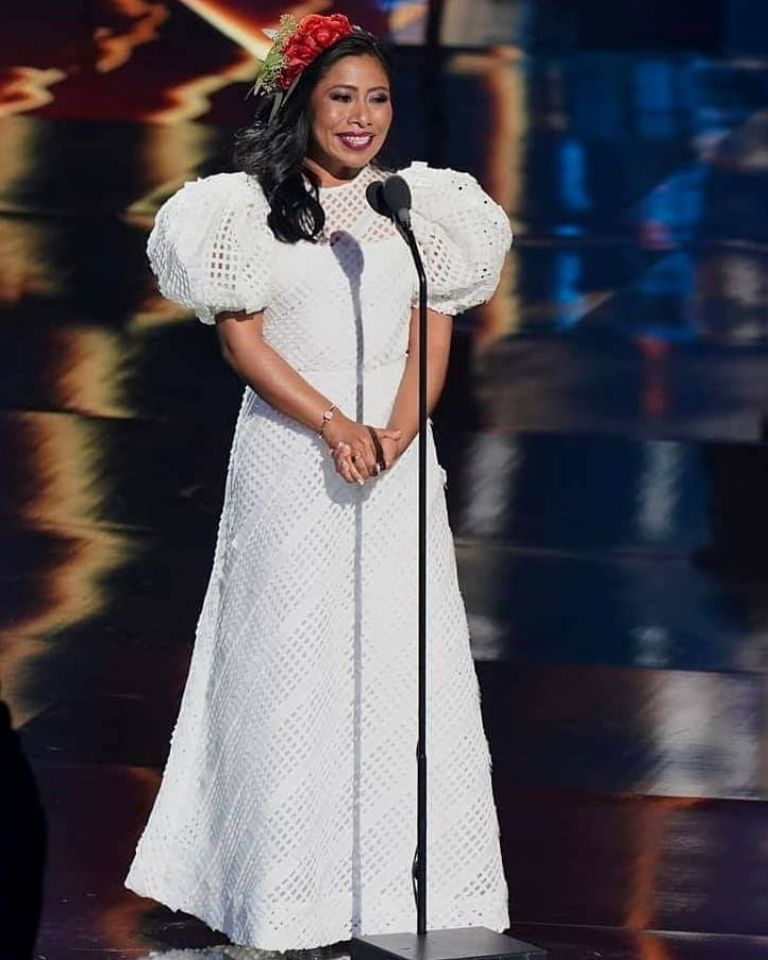 Vestido en color blanco diseño de Carolina Herrera