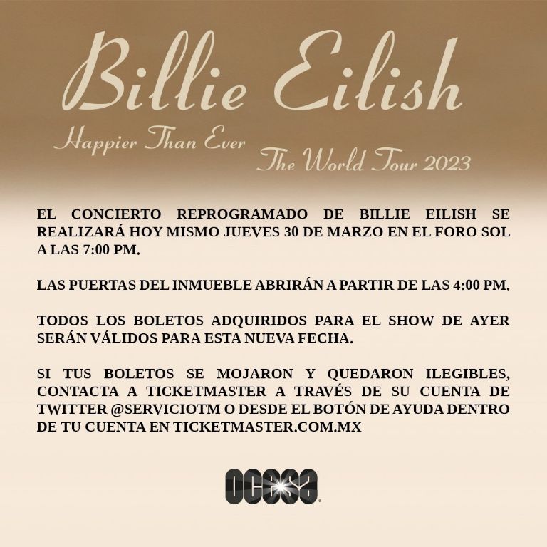 Concierto Billie Eilish en CDMX