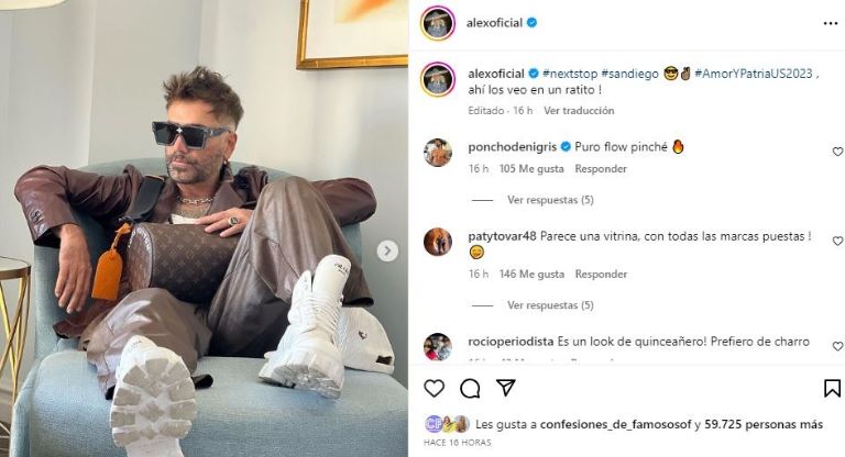 Crítican a Alejandro Fernández por su forma de vestir